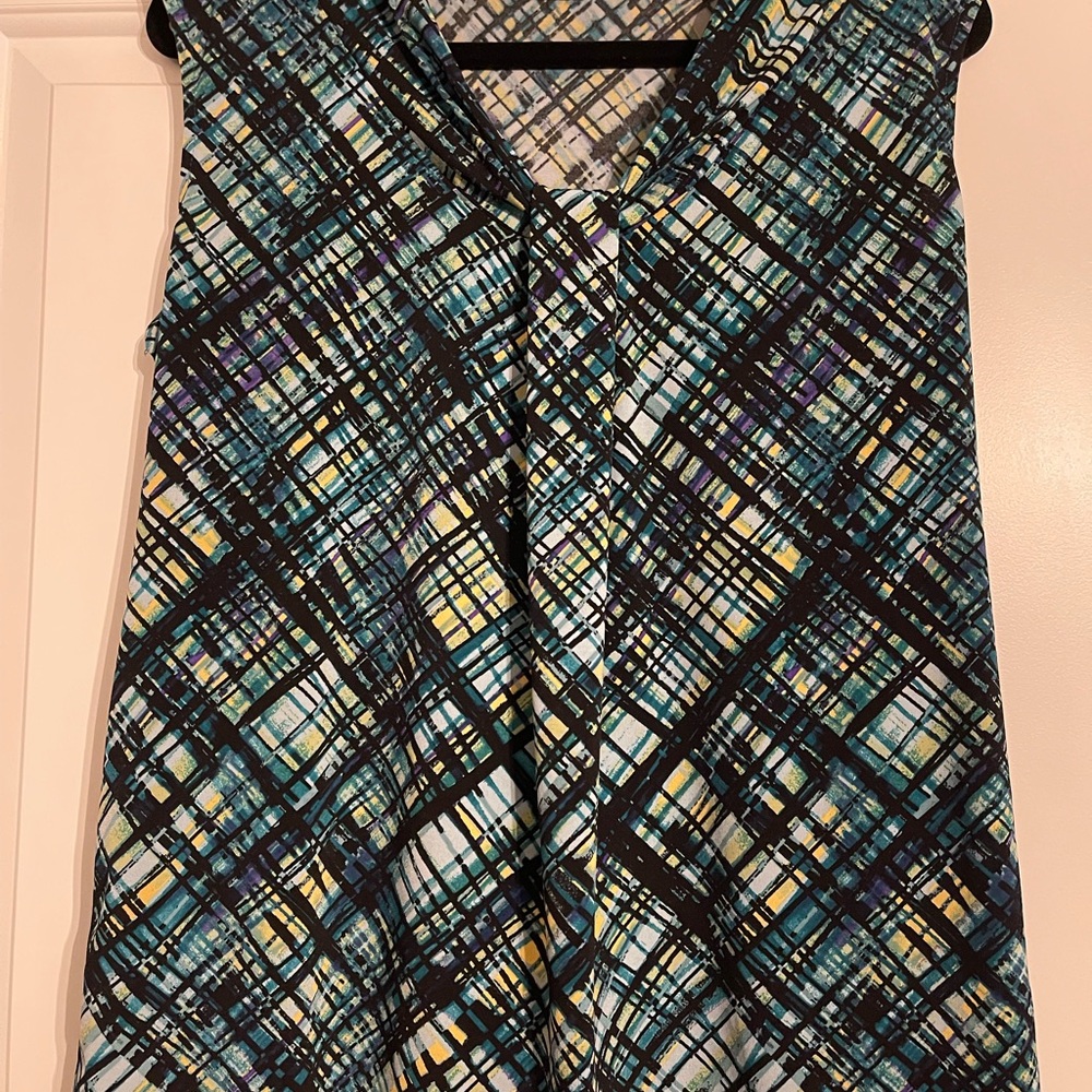 Stylish Blue Plaid Women's Top
